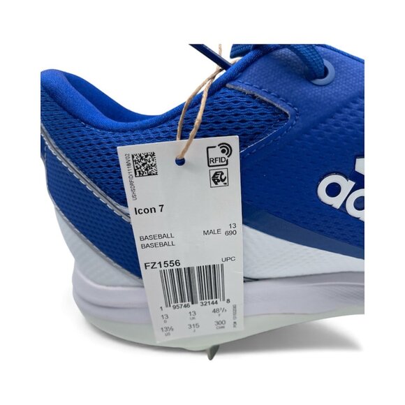 Adidas Icon 7 Metal Baseball Cleats Royal Blue White FZ1556 Mens Size 13.5 NWT - Picture 6 of 8